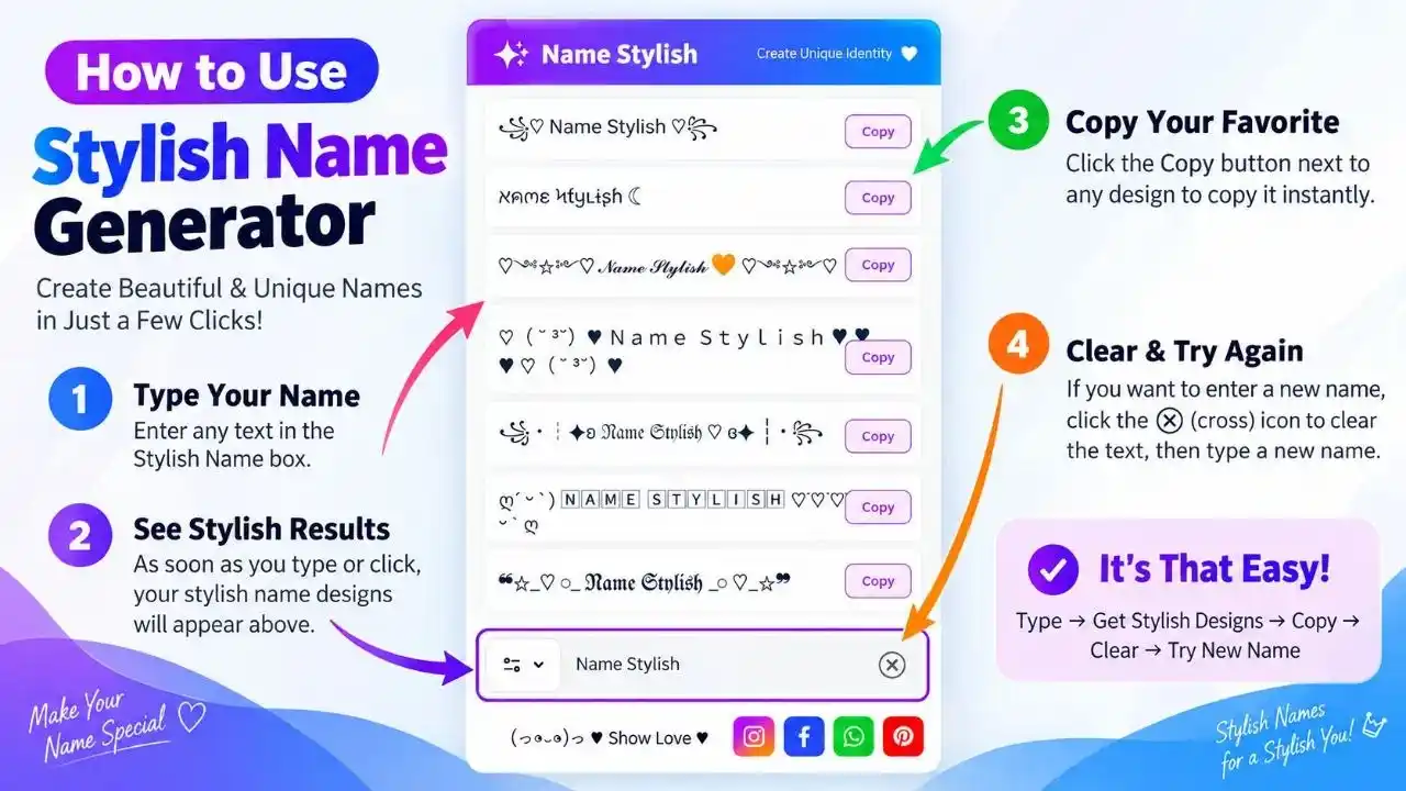 How to Use Stylish Name Generator - Step by Step Guide to Generate, Preview, and Copy Stylish Names